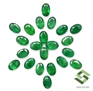 6x4 mm Certified Natural Emerald Oval Cut Lot 10 Pcs 3.89 CTS Loose Gemstones - Picture 1 of 6