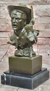 Kamiko Cowboy with Pistol Bronze Sculpture Statue Wild West Decor Home Office Ar - Picture 1 of 10