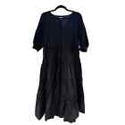GOA Paris Black Ruffled Maxi Dress Size M