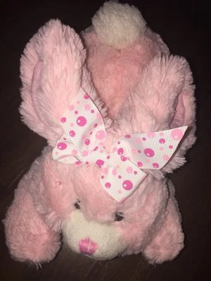 Plüschtier Kuscheltier Stofftier KIK Okay Hase Rosa Schleife Weiß Pinke Nase - Bild 1 von 4