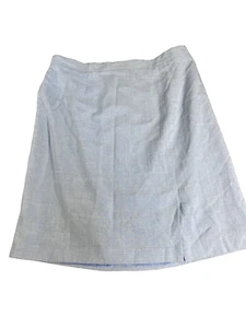Sag Harbor skirt Women's 22W Light Blue Check Lined Suit Skirt Career Office - Picture 1 of 17