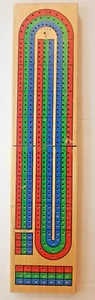 Cardinal Cribbage Board mit Heringen, Hartholz, 3 Schienen, klappbar, ohne Karton, gebraucht - Bild 1 von 5