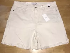 Pantaloncini denim Judy blu taglio alto panna/avorio 2XL JB150089 nuovi con etichette - Foto 1 di 11