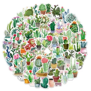 100 Pcs Pflanzenaufkleber Blumen-Laptop-Aufkleber Reise-Scrapbook-Aufkleber - Photo 1/10
