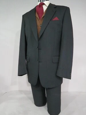 Classic Burberrys' charcoal textured fine Italian weave two button suit 46 L - Image 1 of 4
