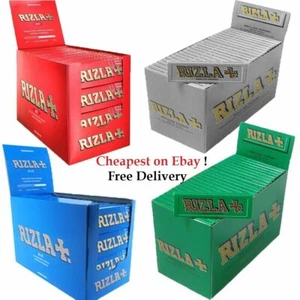 Rizla RED GREEN SILVER BLUE LIQUORICE BAMBOO Rolling Papers Regular 50 BOOKLETS - Picture 1 of 3