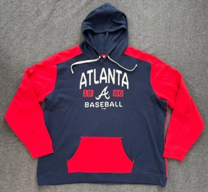 NUEVO CON ETIQUETAS Fanatics ATLANTA BRAVES Azul Marino y Rojo Pullover Sudadera con Capucha - 5XL - Imagen 1 de 7