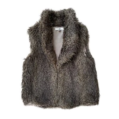 Y2K Ya Los Angeles Cropped Brown Faux Fur Vest Size Small - Image 1 of 4