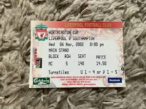 Liverpool v Southampton. November 2002 Ticket. - Picture 1 of 1
