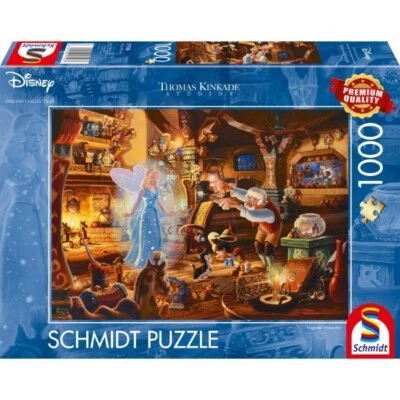 Puzzle Thomas Kinkade: Disney Pinocchio di Geppetto - 1000 pz - Schmidt 57526 - Immagine 1 di 2