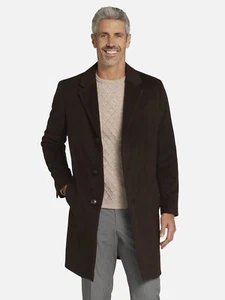 BNWT Kenneth Cole Mens Classic-Fit Wool-Blend Espresso Brown (38R) Overcoat - Picture 1 of 2