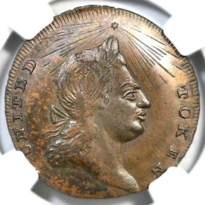 (1790s) D&H-900 NGC MS 64 BN MIDDLESEX - SPENCE'S Gr Brit Conder Token 1/2p - Picture 1 of 3