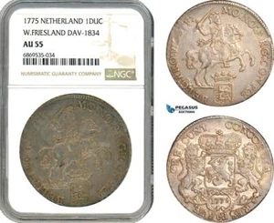 A9-307, Netherlands, West Friesland, Ducaton 1775, Silver, Dav-1834, NGC AU55 - Picture 1 of 1