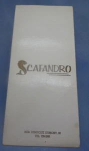 Scafandro Restaurant Rio de Janeiro Brazil Collectible Menu - Picture 1 of 5