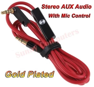 Enchufe de ángulo de audio de 3,5 mm conector de extensión M/M AUXILIAR cable con micrófono para estéreo de automóvil - Imagen 1 de 2