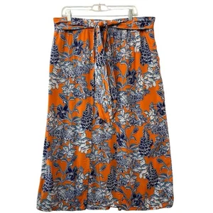 Cabi Calypso Paradise Maxirock Gr. XL orange marine Blumen vorne zum Binden Lagenlook - Bild 1 von 12
