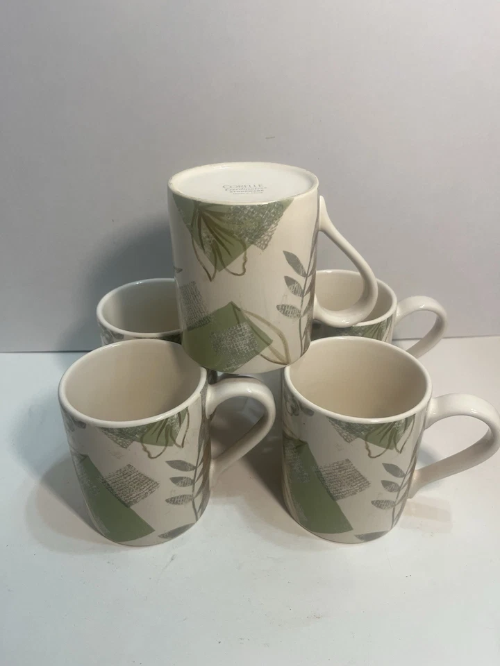 5 tazas de café Corelle Coordenates gres hojas texturizadas ¡USADAS EN EXCELENTE ESTADO! 1453 Foto 1 de 4