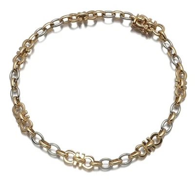 Rare Auth Cartier Bracelet Chain Bicolor 18K 750 Yellow White Gold - Image 1 of 4