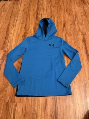 Under Armour Cold Gear Fleece Lined Fitted Boys Hoodie Pullover Blue Youth L YLG - Image 1 of 4