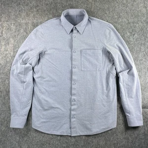 Lululemon Commission Button Down Shirt Men's Medium Long Sleeve Blue Chambray - Picture 1 of 9