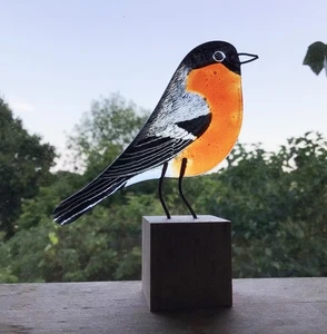 Schmelzglas Blaumeise perfektes Geschenk für Vogelliebhaber - Bild 1 von 1