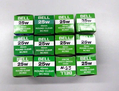 12 x Bell Clear Incandescent B22 Golf Ball Lamp 25W 240V Dimmable Warm white - Image 1 of 4