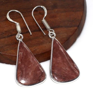 925 Silver Plated Coconut Jasper Earrings Handmade Jewelry Size 1.6" AU s380 - Bild 1 von 3