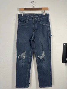 Pantalones de mezclilla Duluth 40 Grit Flex Carpenter para hombre 32x32 azul calce estándar desgastados - Imagen 1 de 8