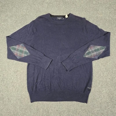 Paul Smith Jumper Mens LARGE blue cotton blend sweater Long Sleeve warm Size L - image 1 of 4