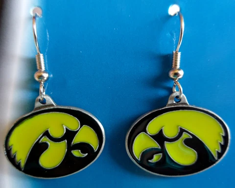 Iowa University Hawkeyes Dangle Earrings Licensed College Sports NCAA Cover