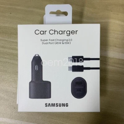 Cargador de coche carga rápida OEM Samsung 45W cable USB-C Galaxy Note10/20 S20 S22 + Foto 1 de 4