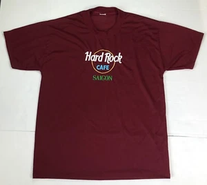 Hard Rock Cafe Saigon Tee Men’s Shirt Embroidered Logo Burgundy Size XXL - Picture 1 of 8