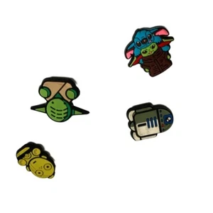 Crocs Charms Lote de 4 piezas Star Wars Yoda C3PO Baby yoda con punto lilo r2d2 - Imagen 1 de 5