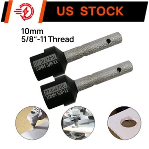 2 x 10 mm Diamant Fingerbohrkronen Fräsen Fliese Keramik Porzellan Marmor Kernlochschliff - Bild 1 von 10
