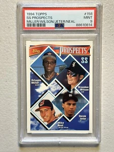 1994 TOPPS CARD #158 MILLER/WILSON/NEAL/DEREK JETER 2ND YEAR PSA 9 MINT CENTERED - Picture 1 of 4