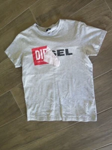 Mens DIESEL T Diego Gray T Shirt Crew Neck Double Logo size M - Picture 1 of 5