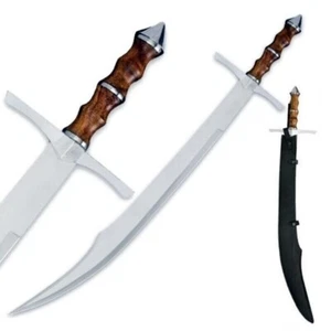 30" Custom handmade D2 Tool Steel Hunting-Scimitar Sword with Leather sheath - Picture 1 of 2