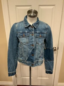 Free People Blue Panel Denim Jean Jacket, Size XS - Picture 1 of 7
