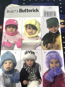 Butterick Sewing Pattern -B4673 Infant Toddler Hat Scarf Mittens - All - Uncut - Picture 1 of 1