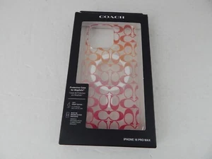 Coach Protective Case with Magsafe For iPhone 16 Pro Max Clear/Glitter/Gold/Pink - Picture 1 of 9