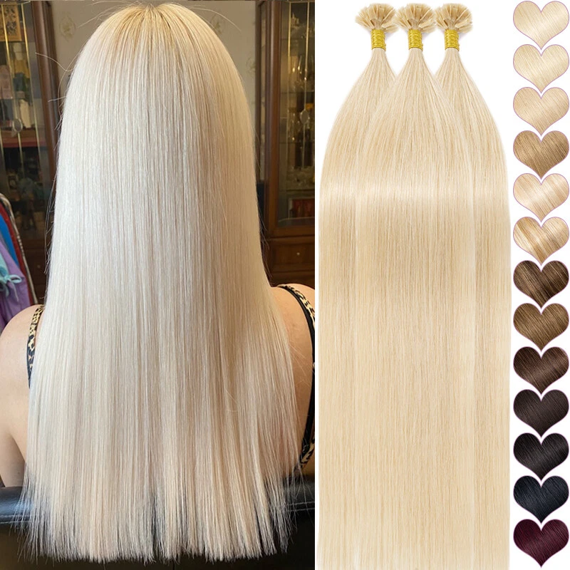 CLEARANCE Nail U Tip 100% Remy Human Hair Extensions Utip Keratin HOT Fusion - Image 1 of 4