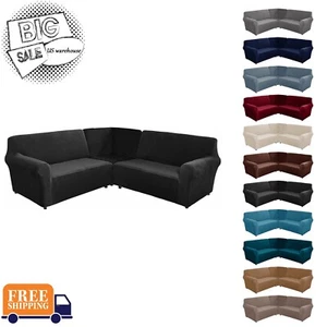 5-Sitzer L-Form Schnitt Couch Schonbezüge 3 Stück Ecksofa Bezüge Mehrfarbig - Bild 1 von 29