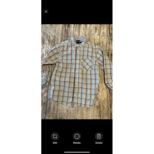 Boys Tommy Hilfiger long sleeve button up shirt size 7 White orange blue - Picture 1 of 6