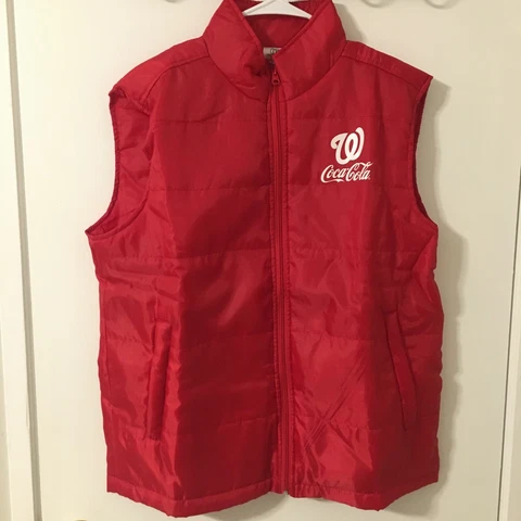 Washington Nationals Coca Cola Jacket Full Zip Vest Large - New Without Tags Cover