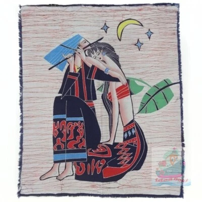 Romance Love of Dai Minority Folk Art Decor Wall Hanging Handmade Batik Tapestry - image 1 of 4