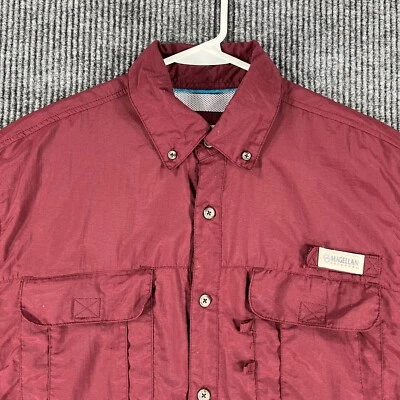 Magellan Shirt Mens Small Red Long Sleeve Button Down Relaxed Fish Gear Vented - Image 1 of 4