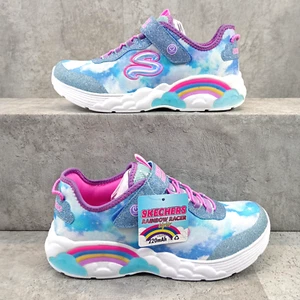 Skechers Memory Foam Rainbow Racers Light Up Mädchen Sneaker Gr. UK 3 blau pink - Bild 1 von 17