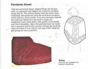 LACE PENDANTS SHAWL to KNIT in DK or WORSTED WEIGHT YARN by HEARTSTRINGS - Picture 1 of 1