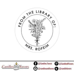 Etiquetas de libros florales para maestros | Este libro pertenece a pegatinas | Etiquetas personalizadas - Imagen 1 de 1