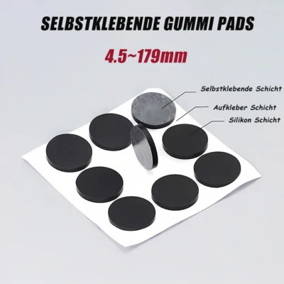 Runde Selbstklebend Silikon-Gummi Rutschfeste Pads Maschine Möbelfüße 4.5-179mm  - Bild 1 von 4